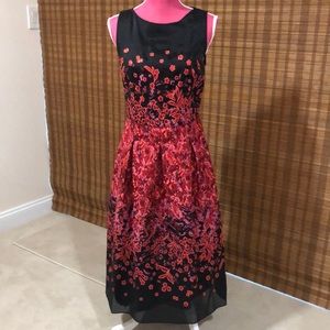 Carlisle midi piece of art black and red dress! Stunning for holidays! NWOT.